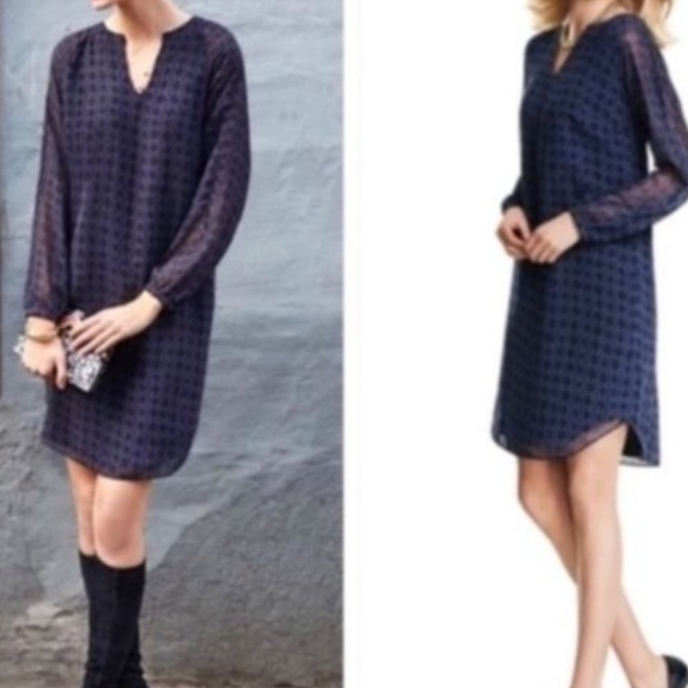 Cabi 3102 Womens Sz M‎ Harlequin Tunic Shift Dress Diamond Print Purple Black
